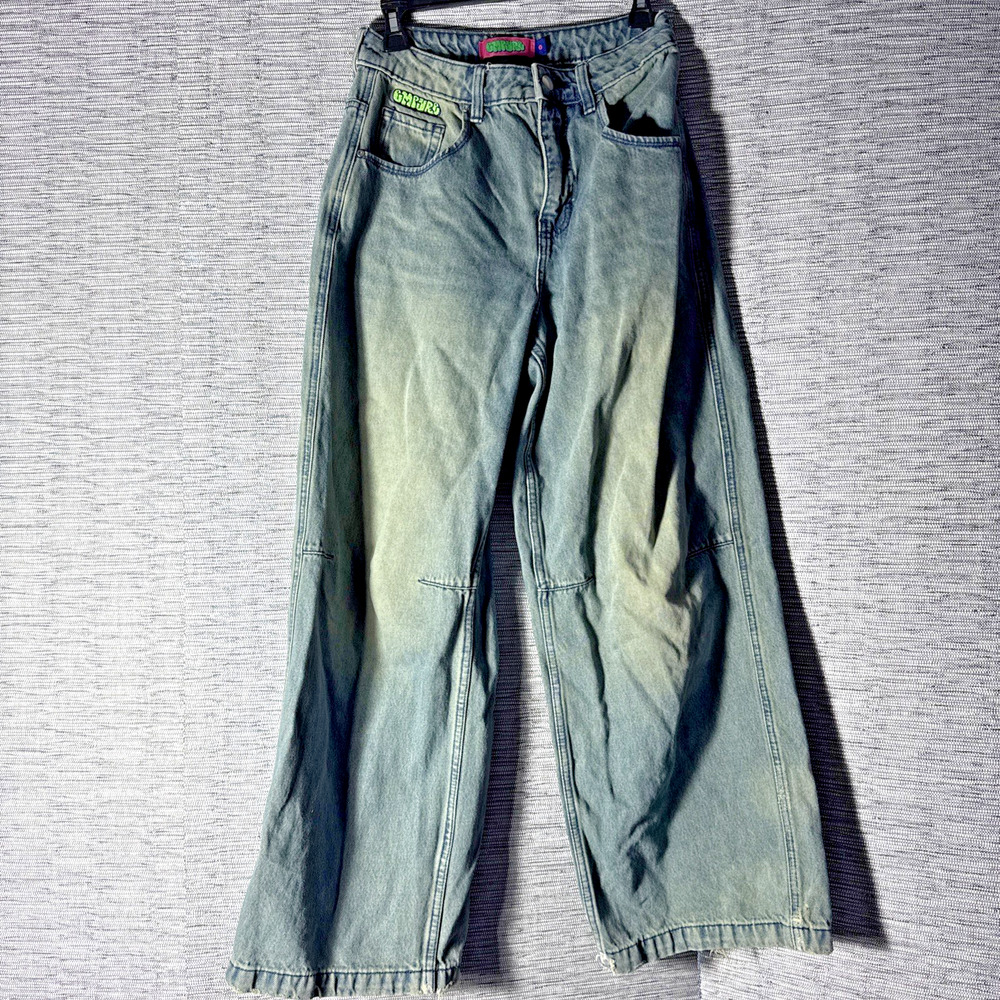Empyre Extent Blue Wash Wide Leg Jeans, Size 0